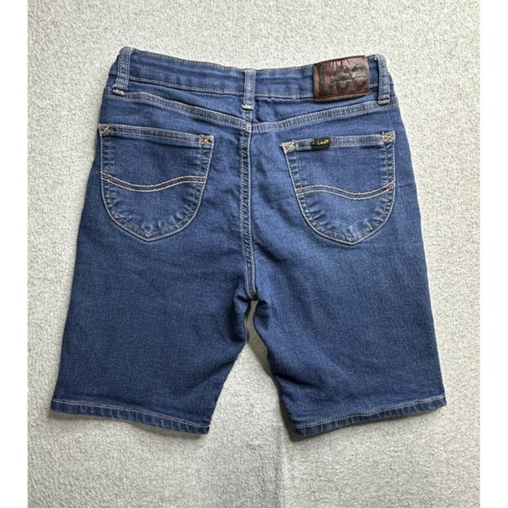 Lee Shorts Girls 12 Blue Jean Bermuda Stretch Adjustable Waist Denim Casual
